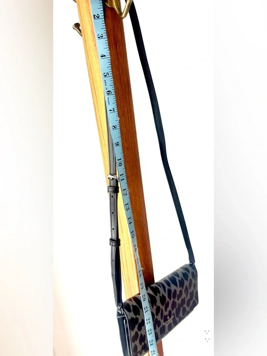 KATE SPADE Black and Gray Leopard-Print Crossbody Bag: detachable strap - Picture 6 of 8